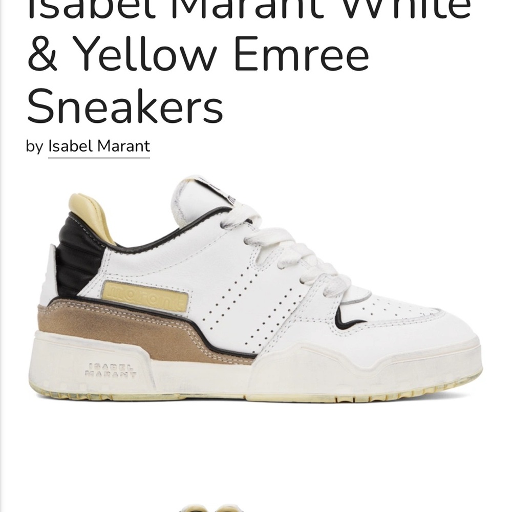 Isabel Marant White and Tan Sneakers